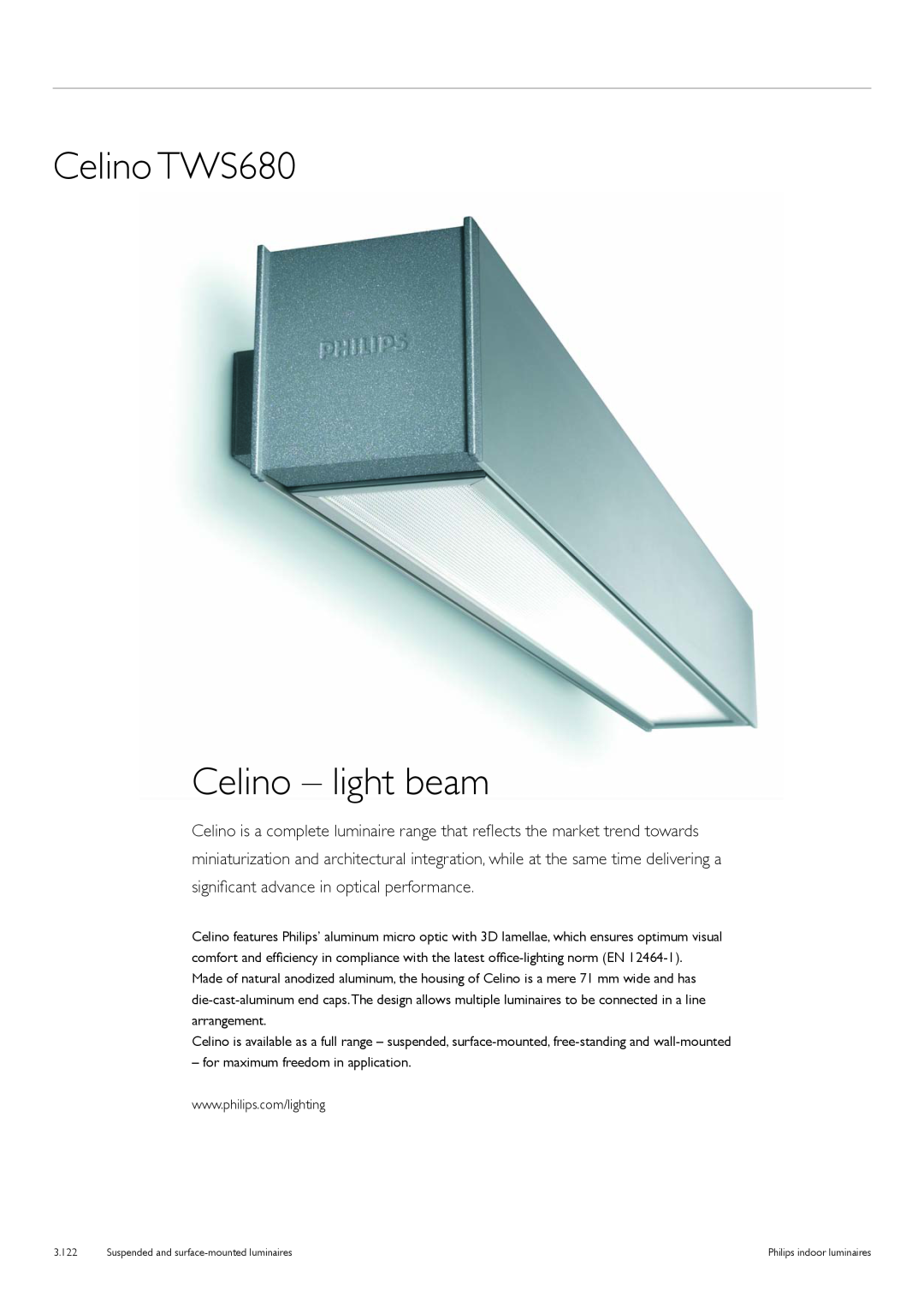 Philips TCS125 manual Celino TWS680 Celino – light beam 