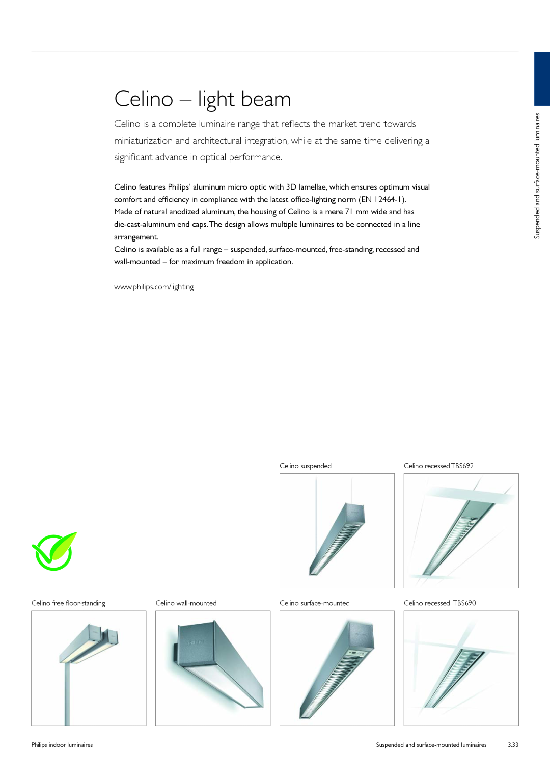 Philips TCS125 manual Celino – light beam 