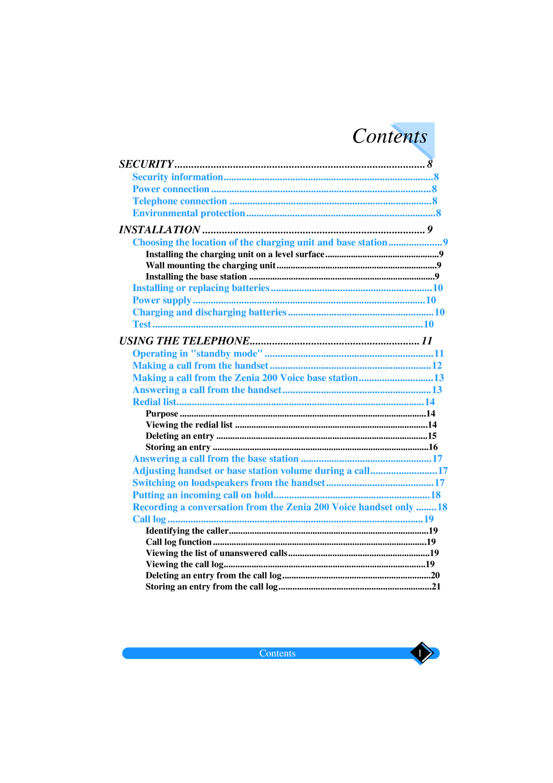 Philips TD6626/BE manual Contents 