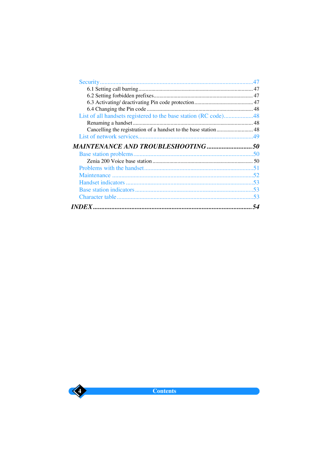 Philips TD6626/BE manual Index 