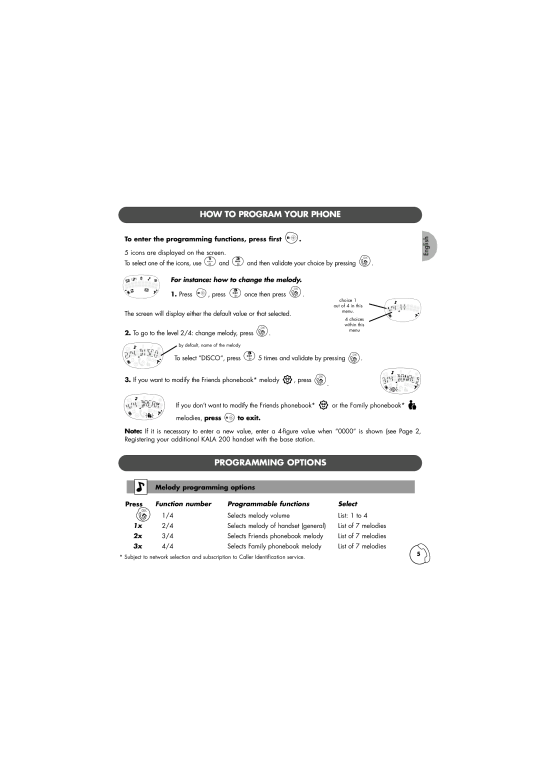 Philips TD6830 manual HOW to Program Your Phone, Programming Options, For instance how to change the melody 