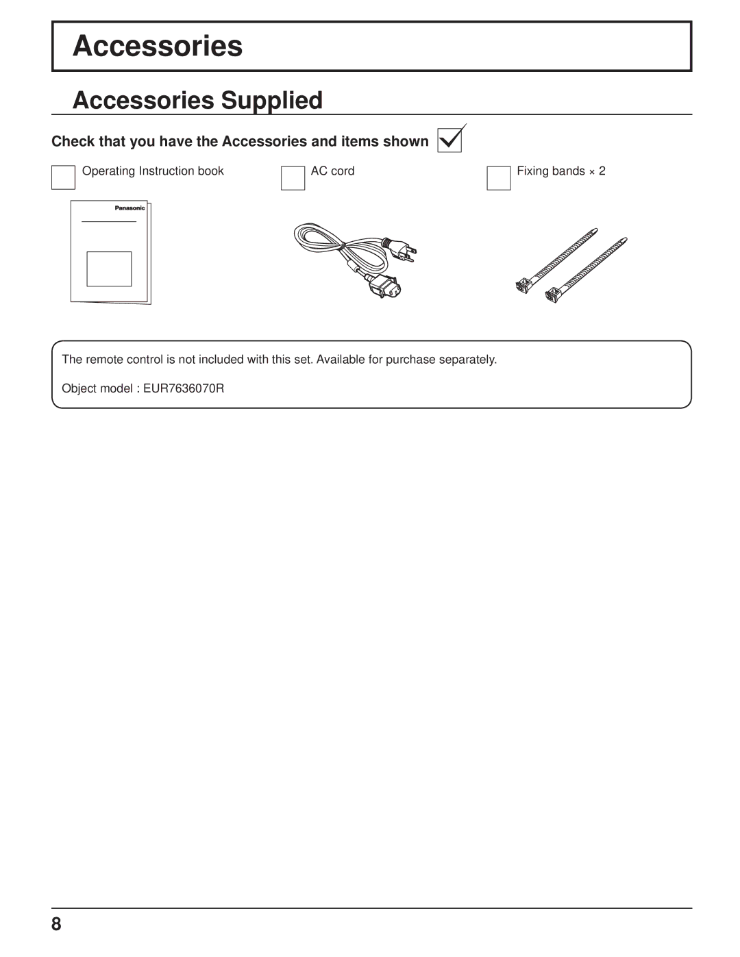 Philips TH-37PR10U operating instructions Accessories Supplied, Check that you have the Accessories and items shown 