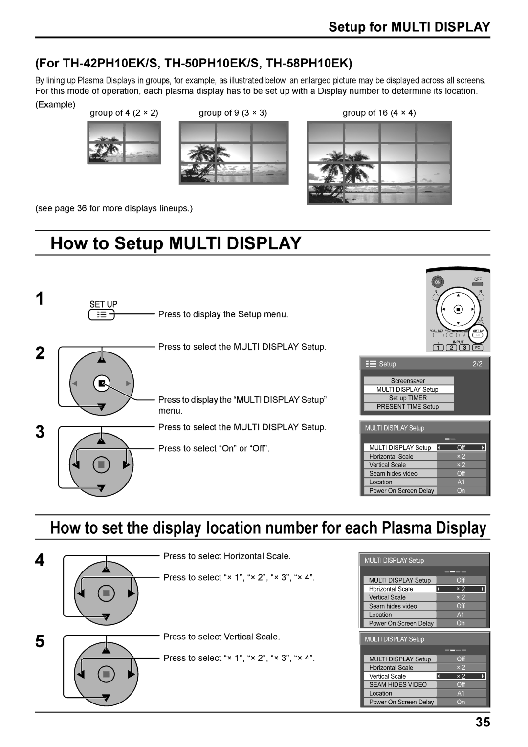 Philips TH-42PH10EK operating instructions Press to select Vertical Scale, Press to select × 1, × 2, × 3, × 