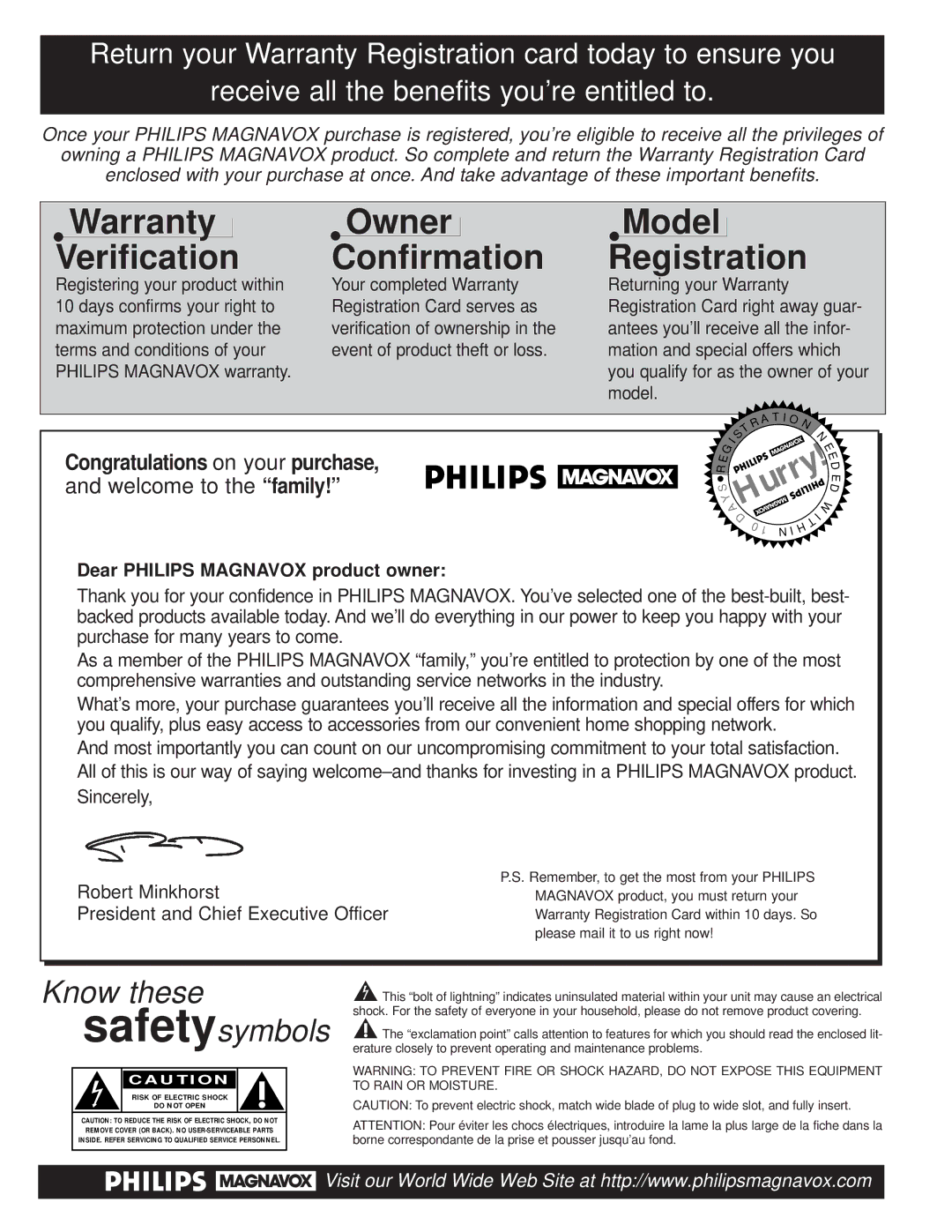 Philips TP2781, TP3281, TP3681 manual Warranty Verification 