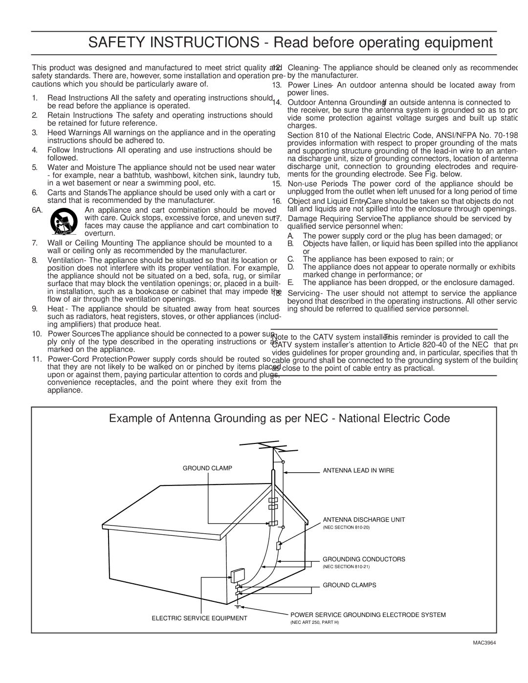 Philips TP2781, TP3281, TP3681 manual Safety Instructions Read before operating equipment 