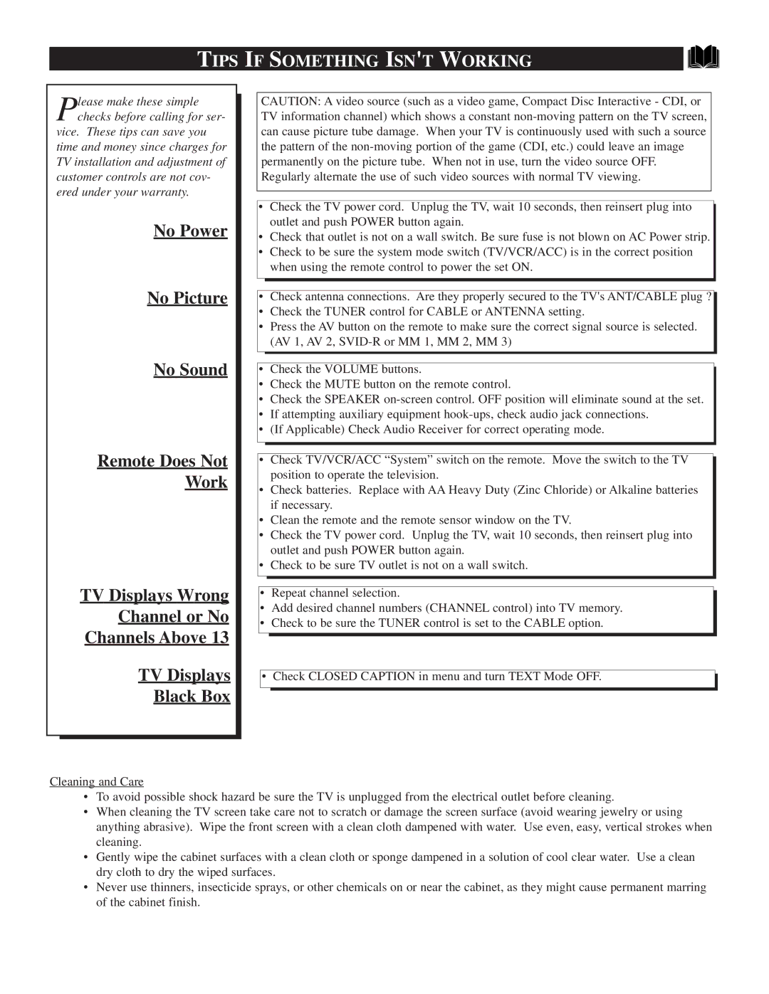 Philips TP2781, TP3281, TP3681 manual Tips if Something Isnt Working 