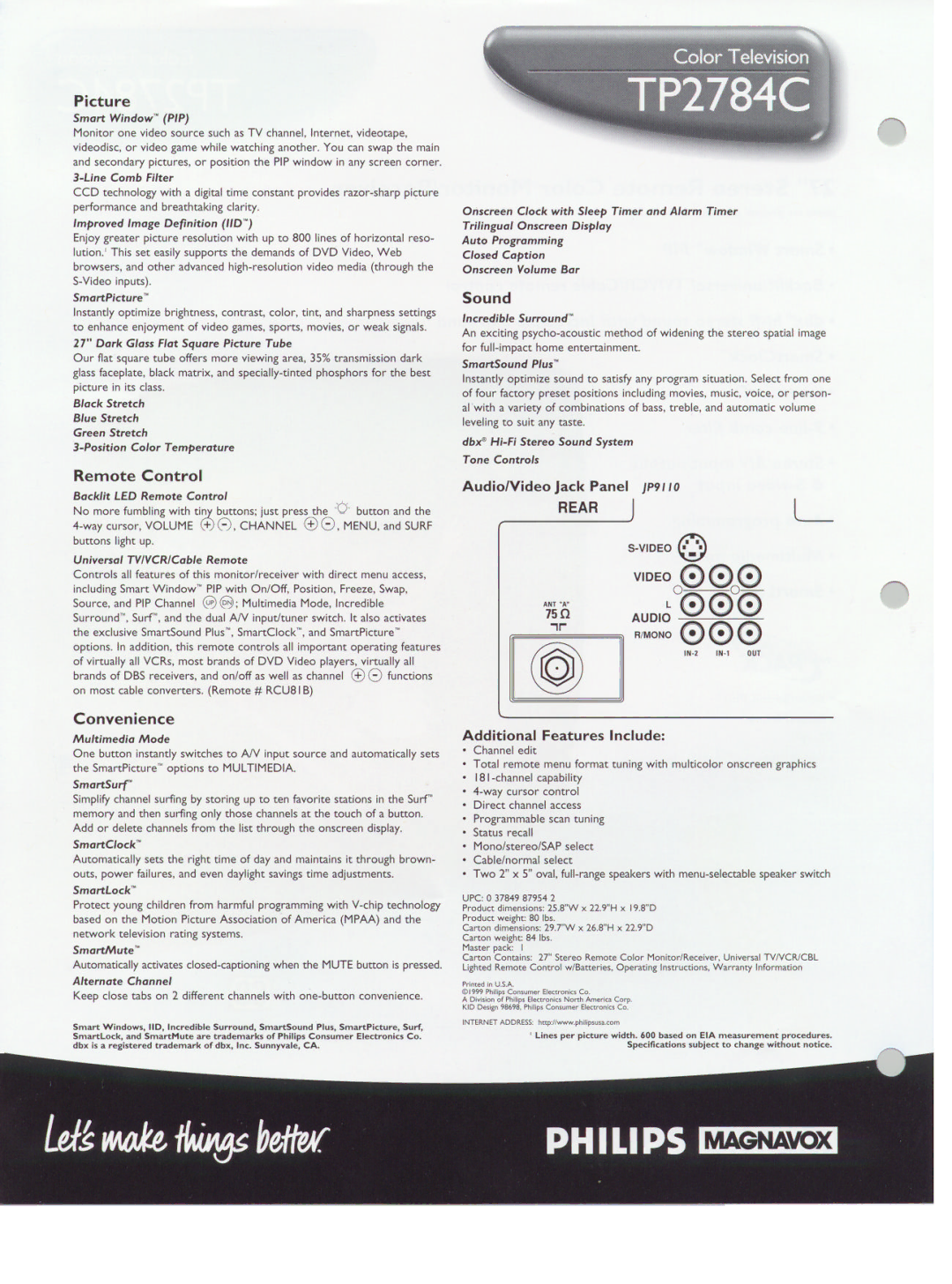 Philips TP2784C manual 