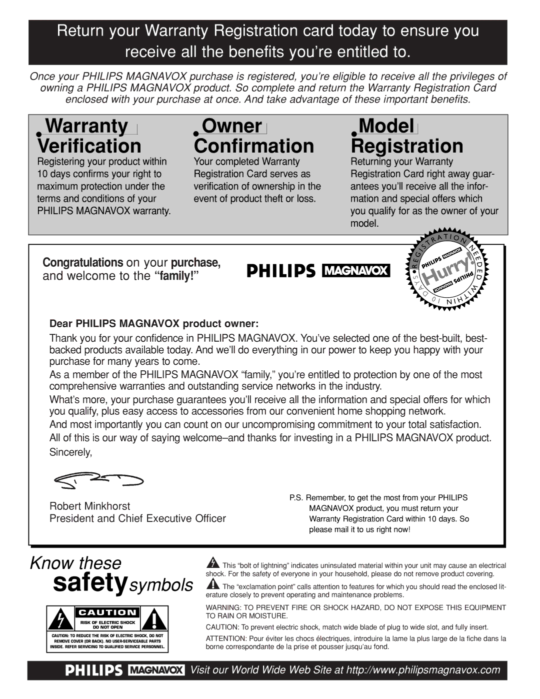 Philips TP2784C1 manual Warranty Verification 