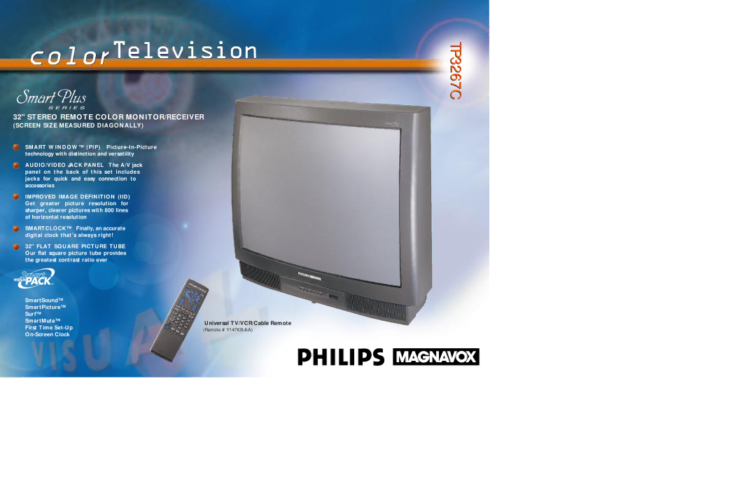 Philips TP3267C manual ColorTelevisionTelevision 