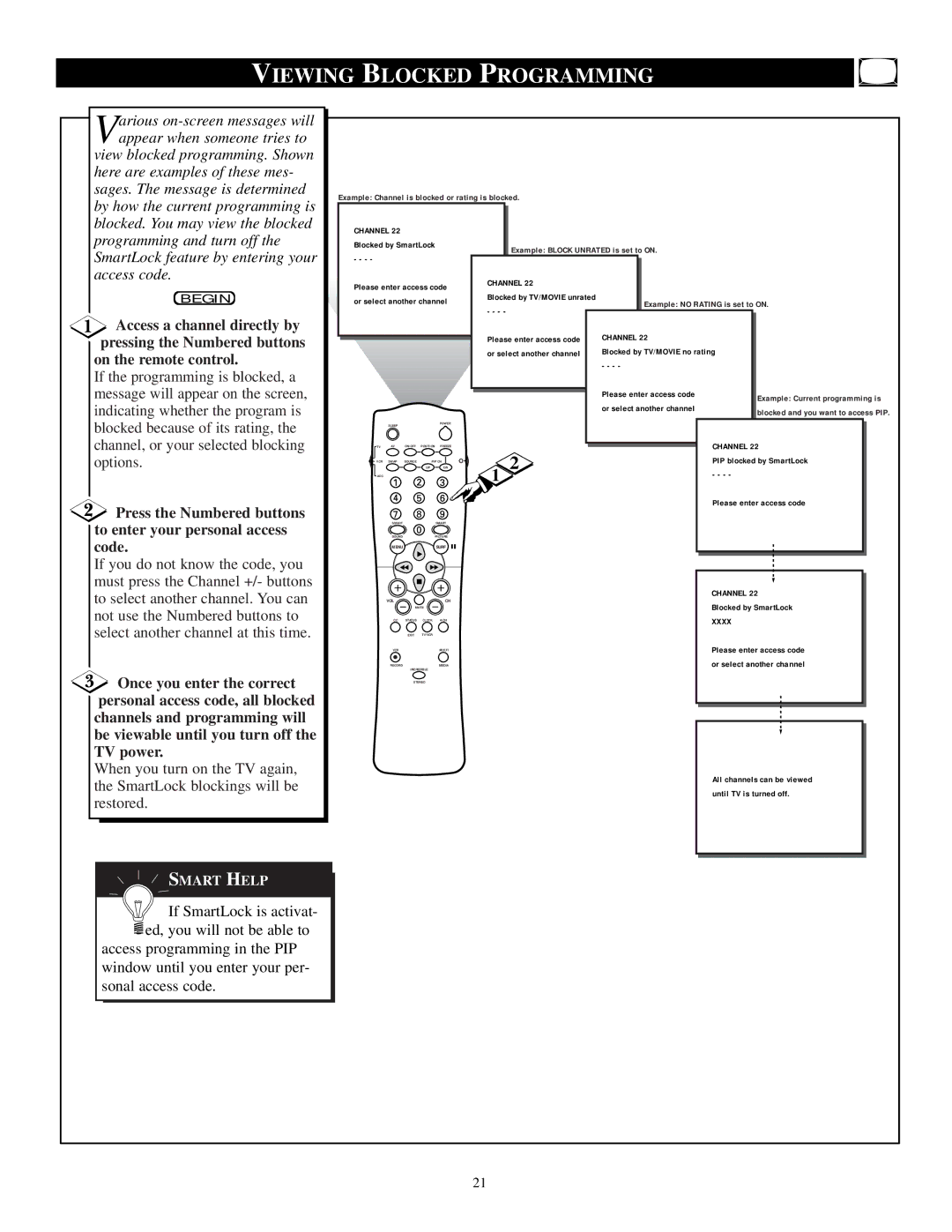 Philips TP3284C1 manual Viewing Blocked Programming, Xxxx 