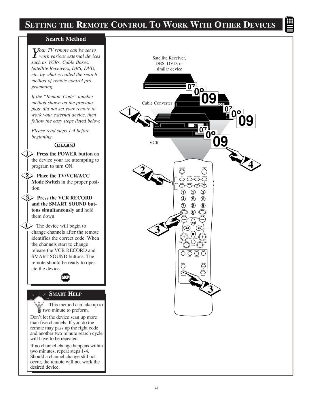 Philips TP3297B1 manual Press the Power button on, Device your are attempting to program to turn on 