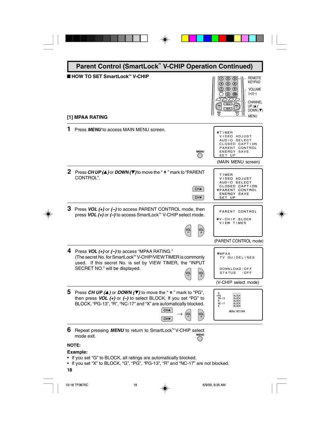 Philips TP3675 manual Mpaa Rating 