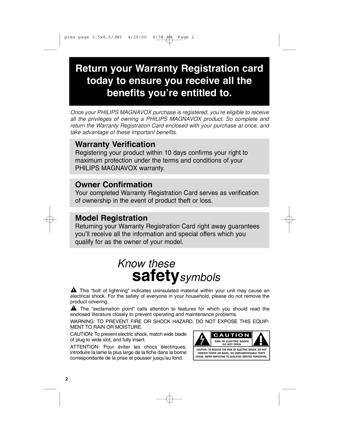 Philips TP3675 manual Know these safetysymbols 