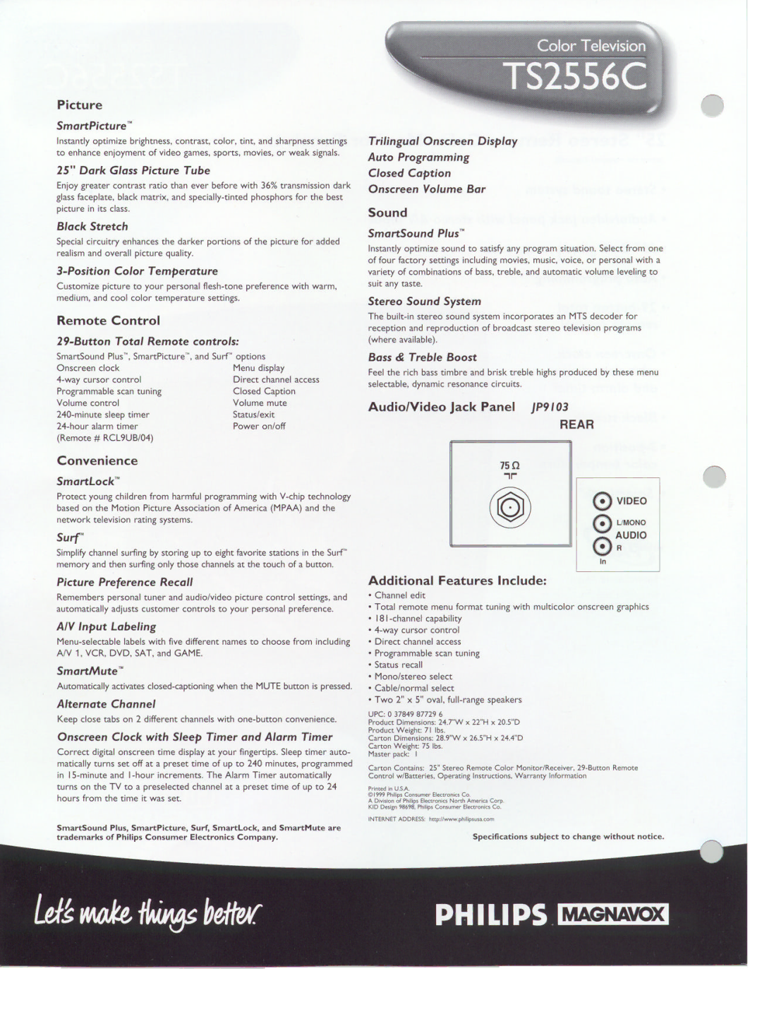 Philips TS2556C manual 