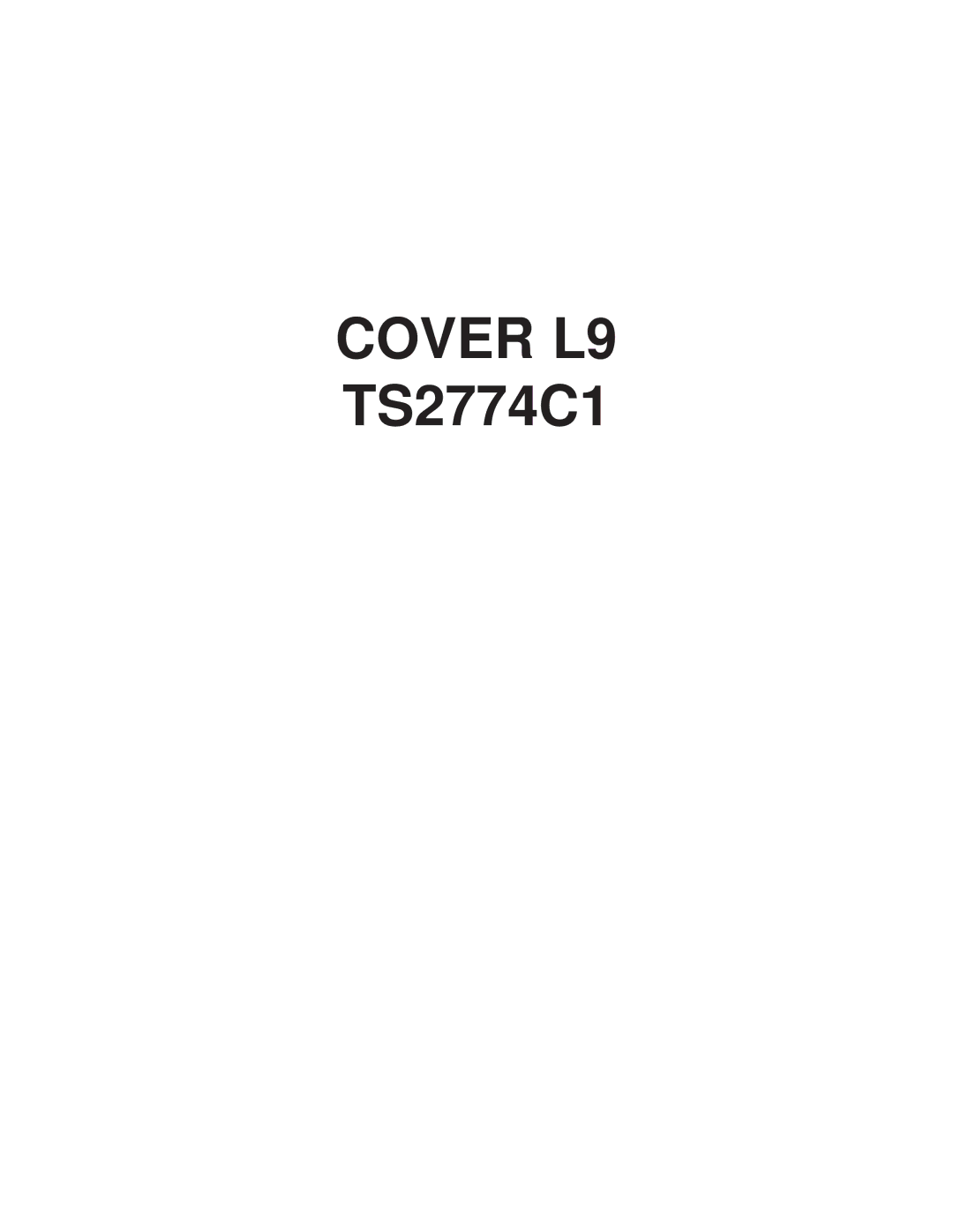 Philips manual Cover L9 TS2774C1 