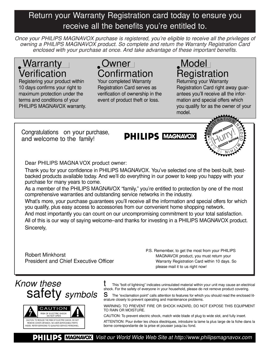 Philips TS2779C1 manual Warranty Verification 