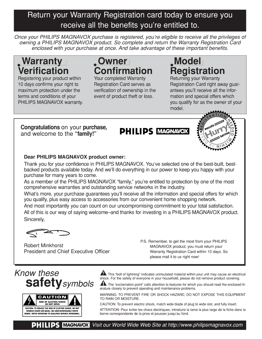 Philips TS3259C1 manual Warranty Verification 