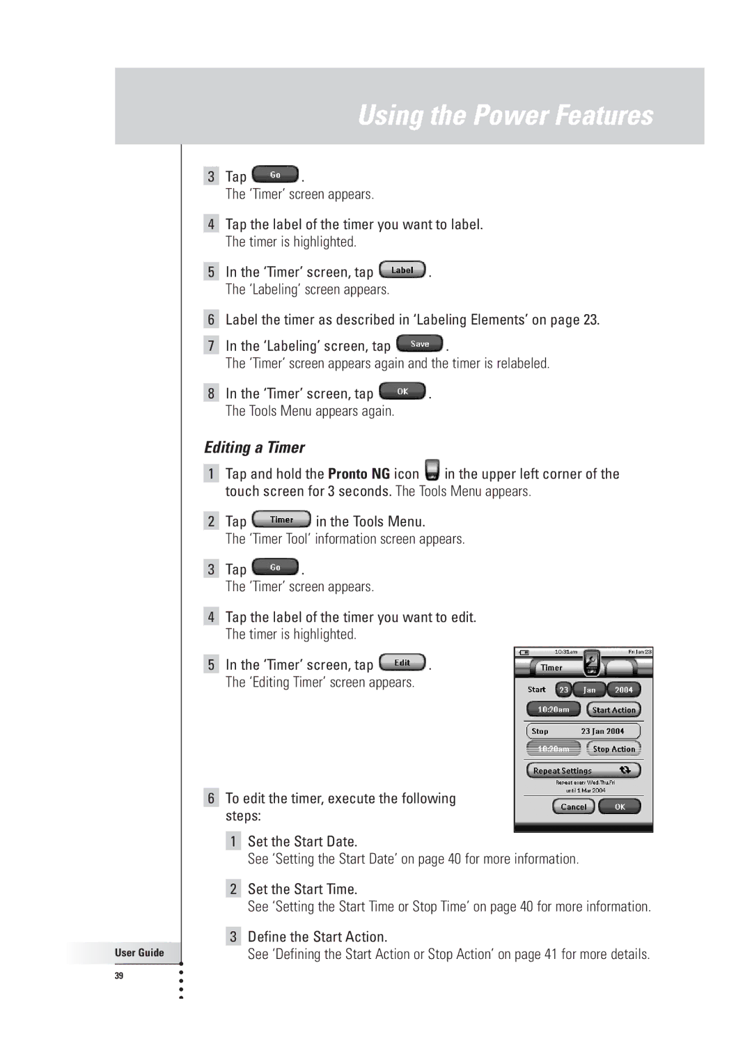 Philips TSU 3000 manual Editing a Timer 