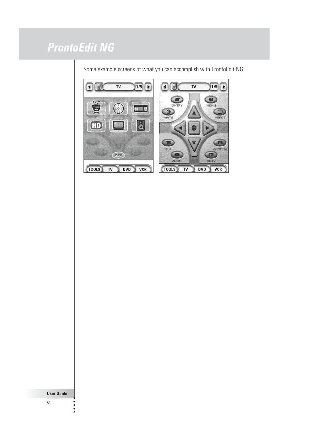 Philips TSU 3000 manual ProntoEdit NG 