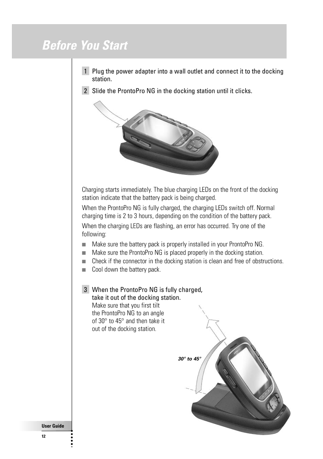 Philips TSU 7500 manual Cool down the battery pack 