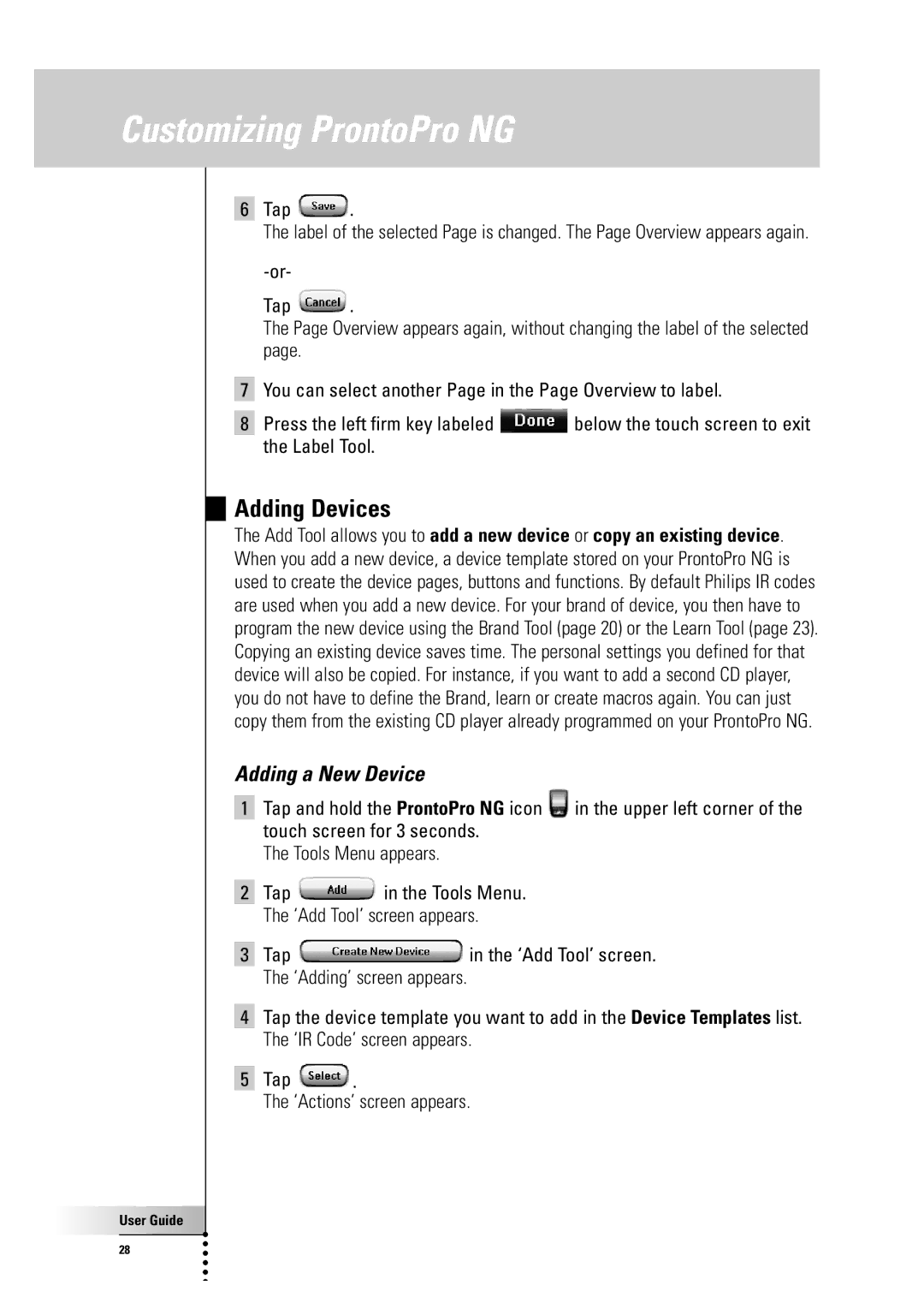 Philips TSU 7500 manual Adding Devices, Adding a New Device 