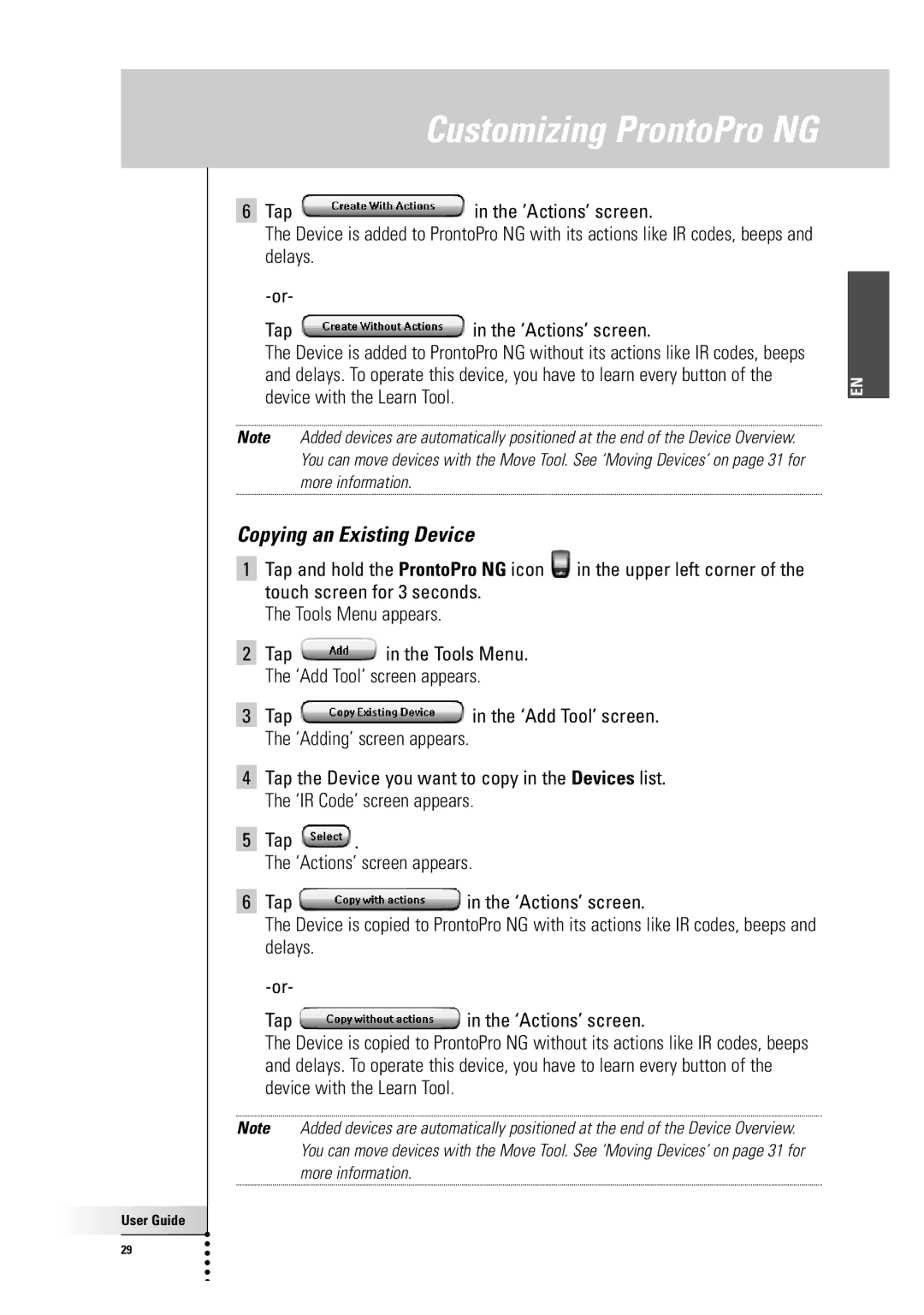 Philips TSU 7500 manual Copying an Existing Device 