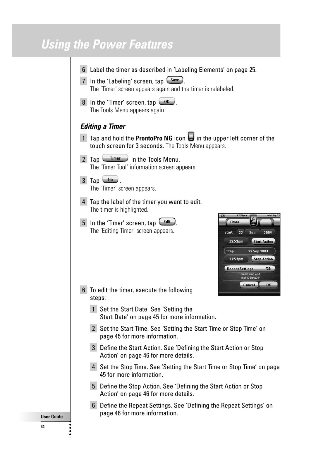 Philips TSU 7500 manual Editing a Timer 