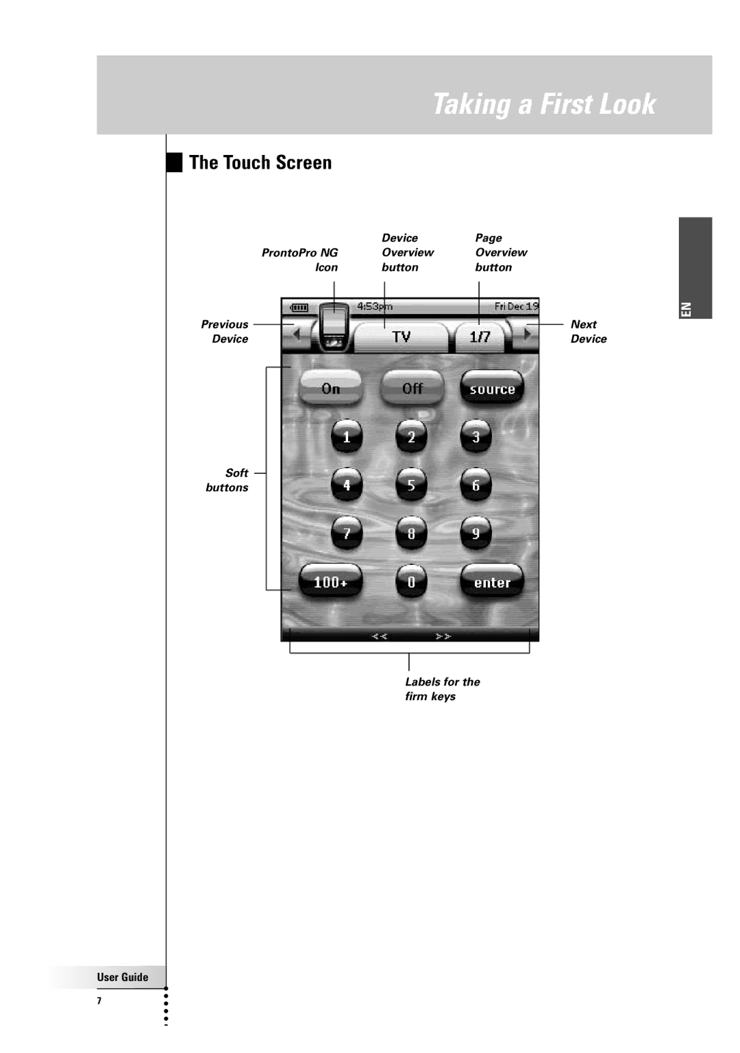 Philips TSU 7500 manual Touch Screen 