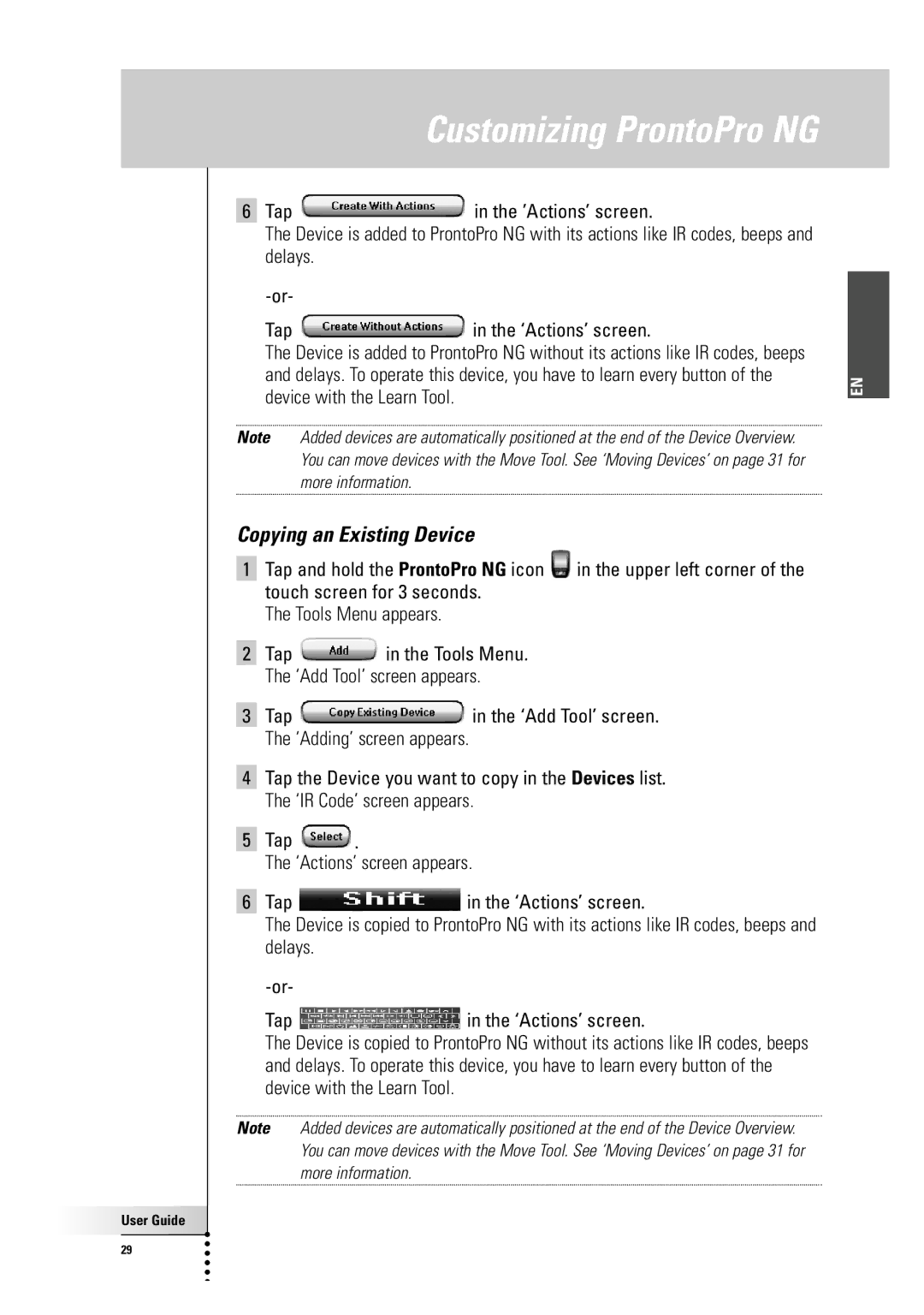 Philips TSU7500-SBC RU990 manual Copying an Existing Device 