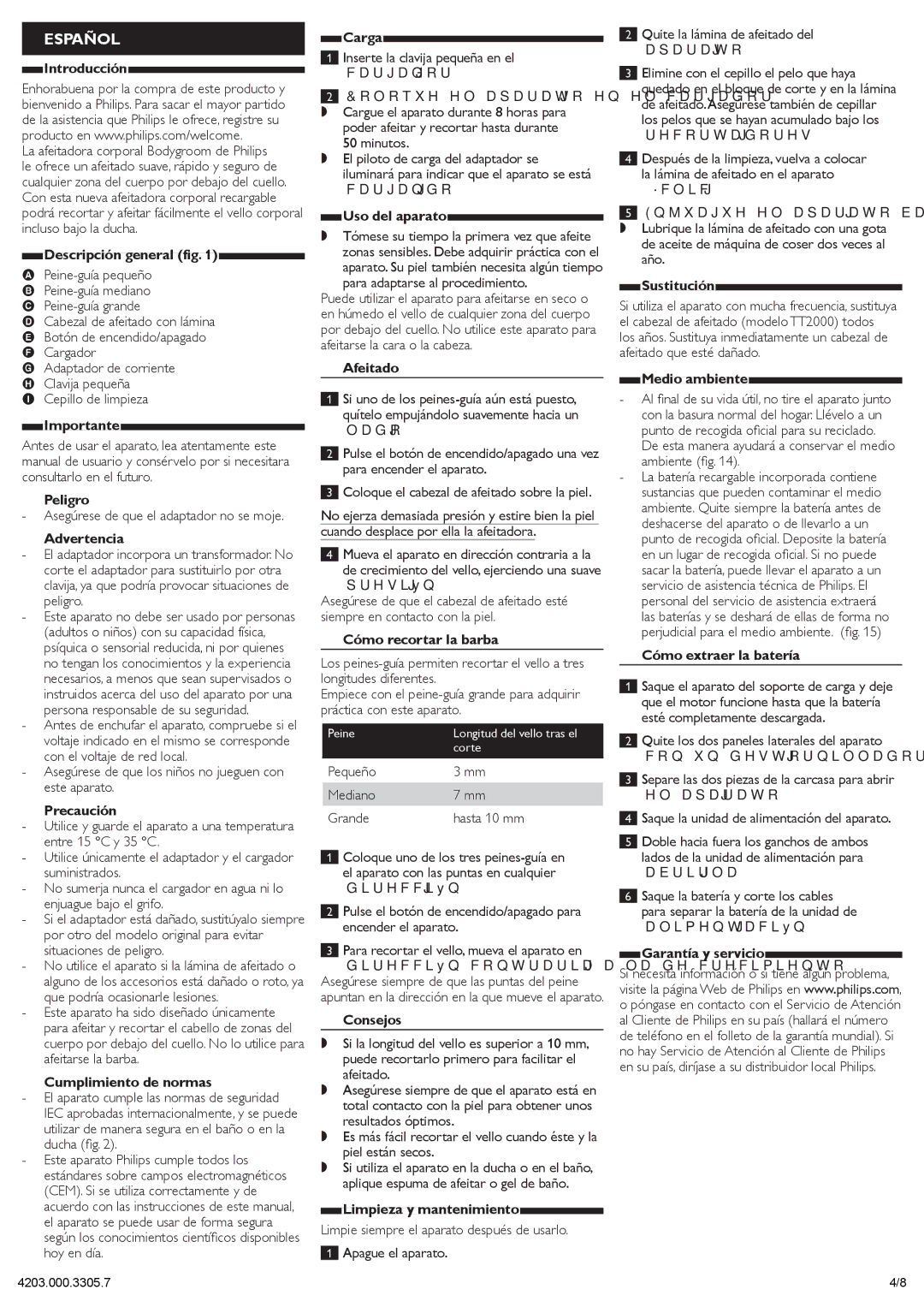 Philips TT2023 manual Español 