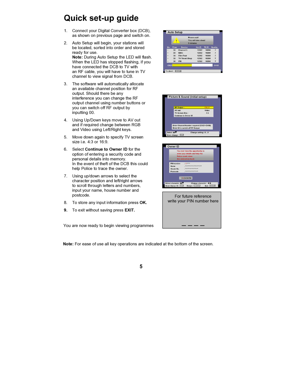 Philips TU-CT20 manual Quick set-up guide 