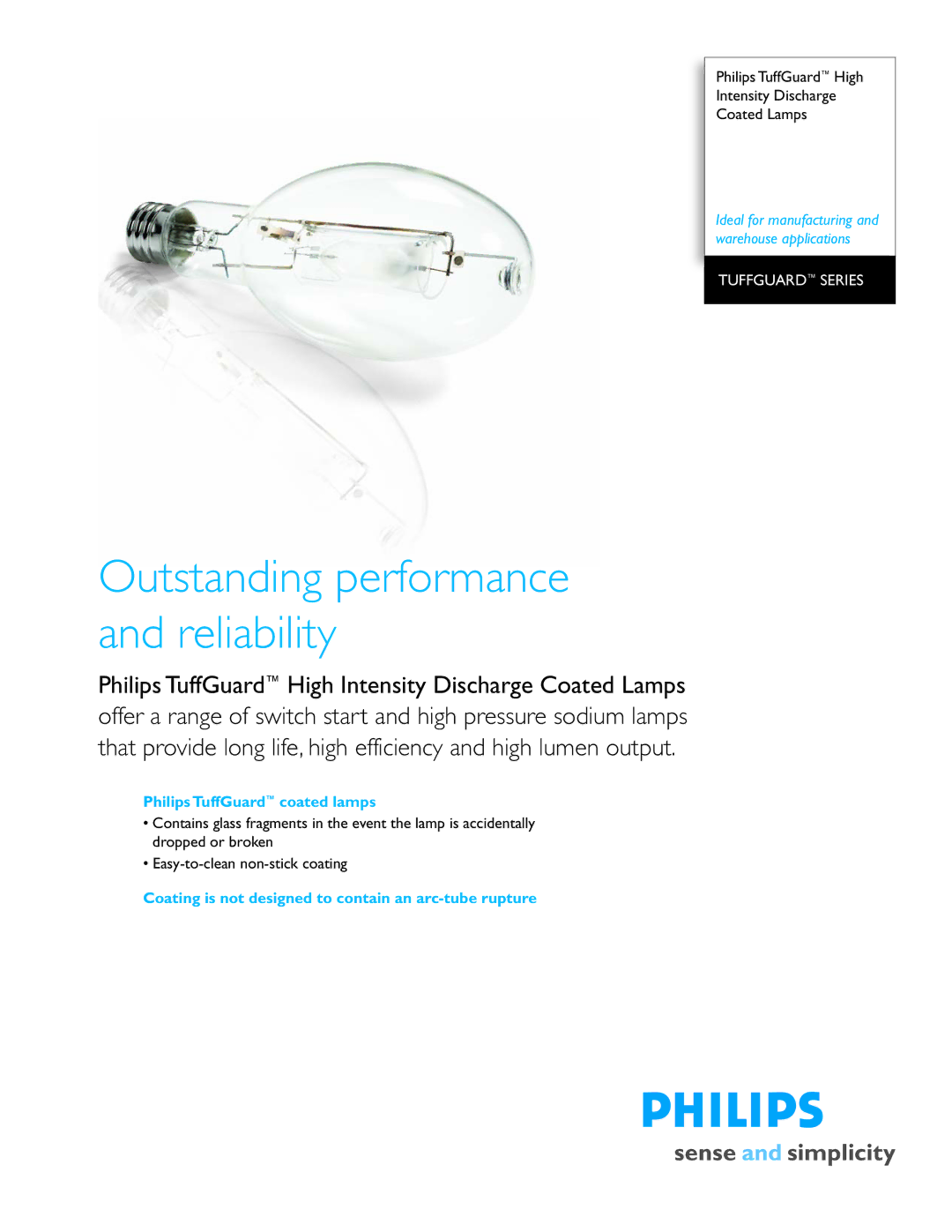 Philips TUFFGUARD Series manual Outstanding performance and reliability 