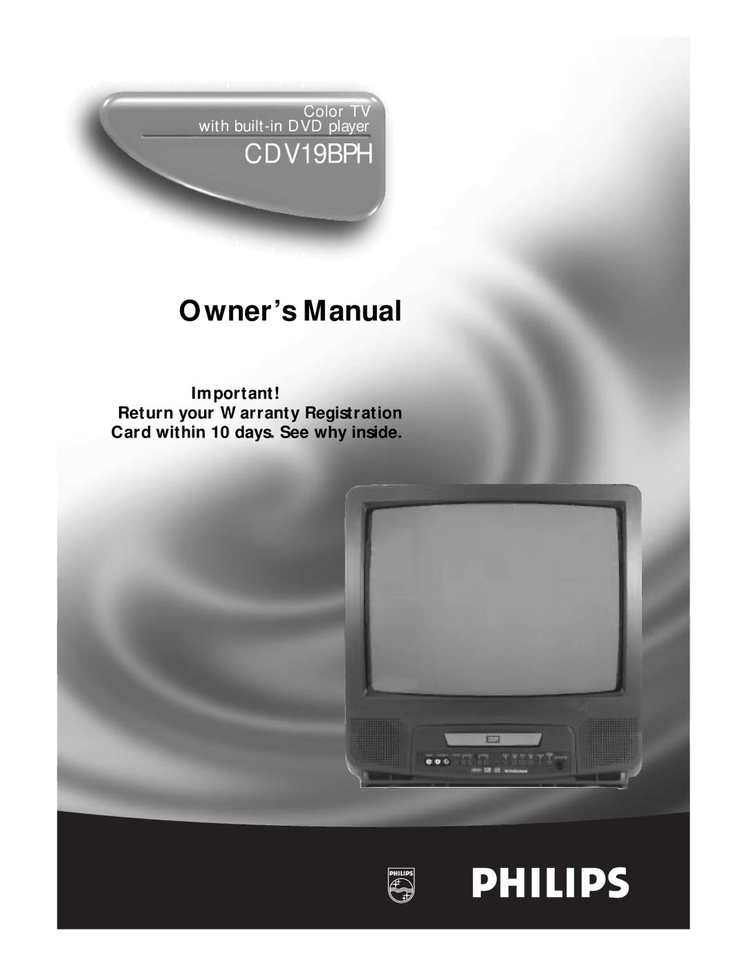 Philips TV/DVD owner manual CDV19BPH 