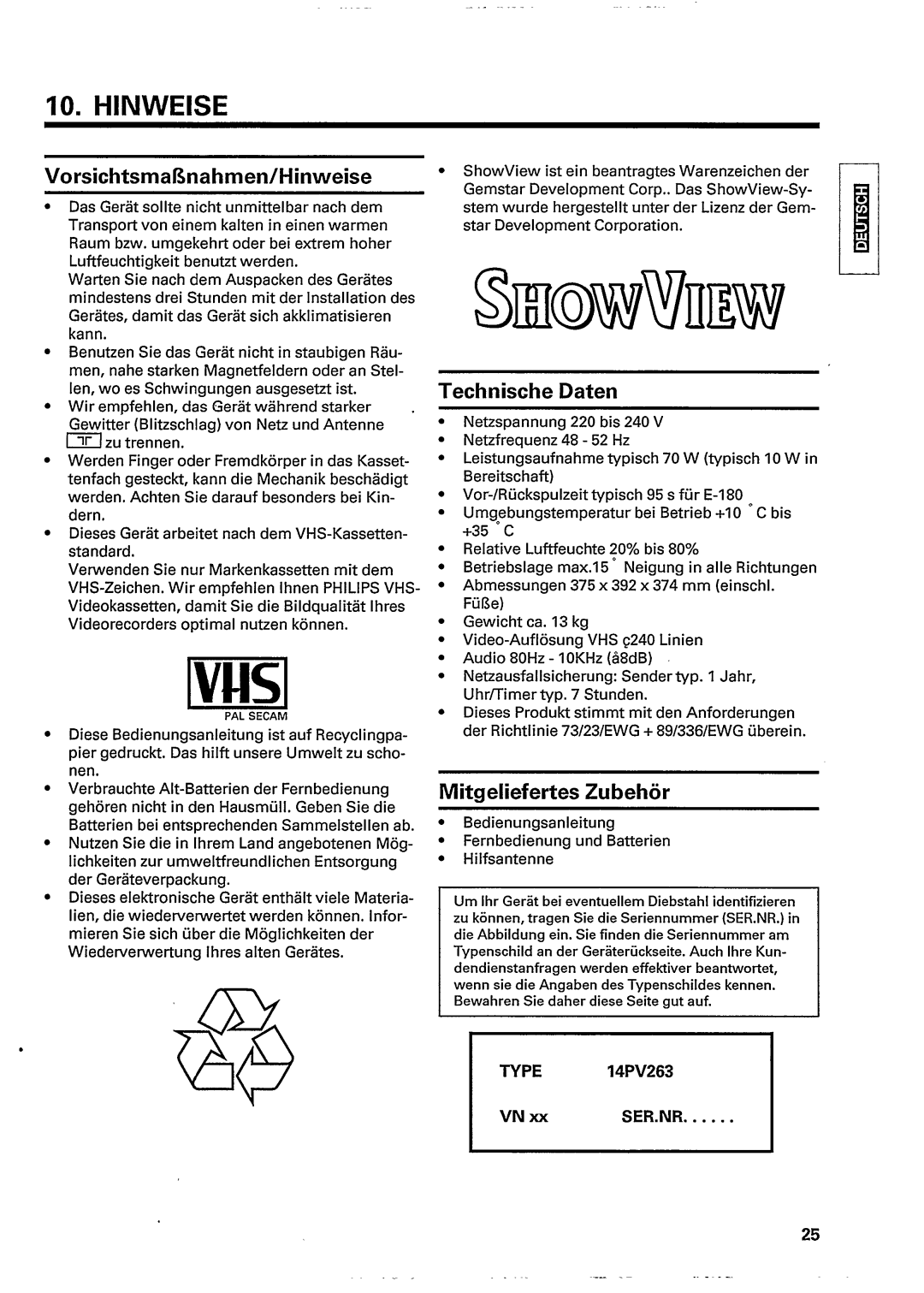 Philips TV/VCR Combo manual 