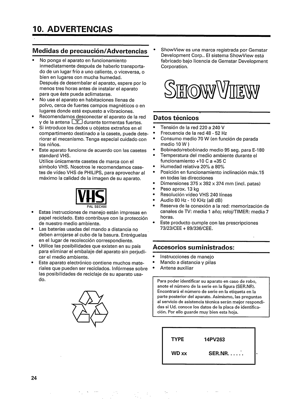 Philips TV/Video Combination manual 