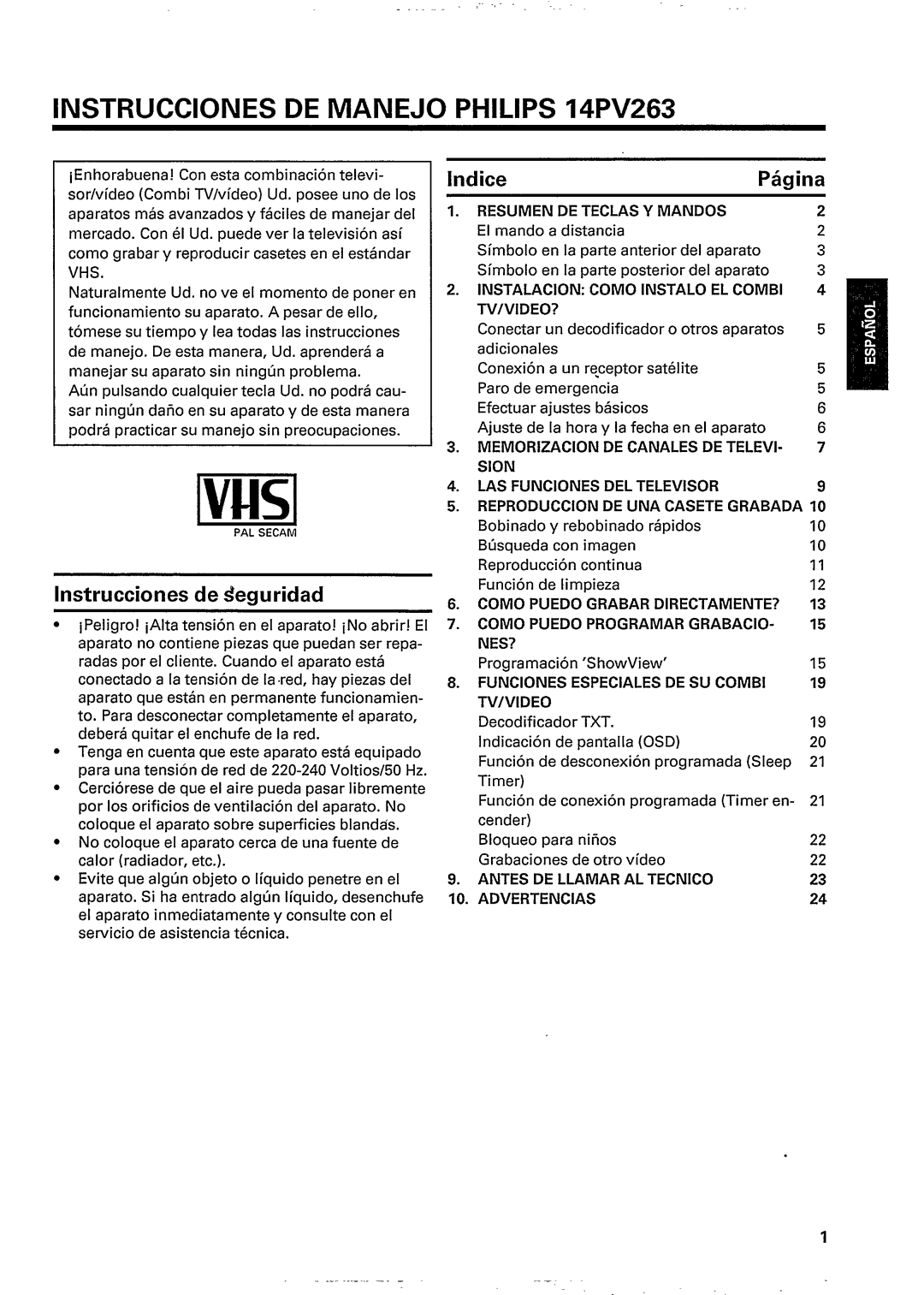 Philips TV/Video Combination manual 