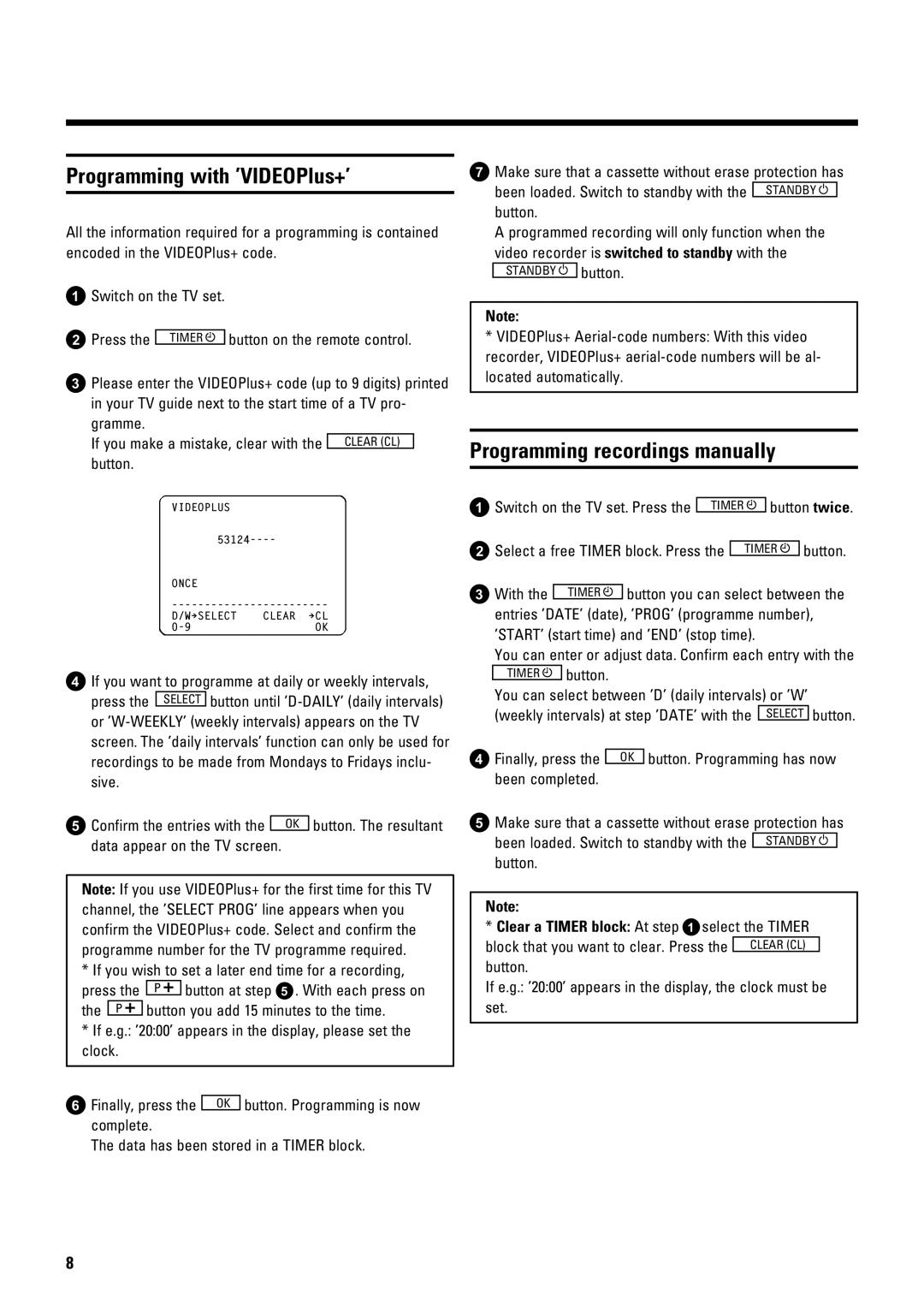 Philips TYPE VR 175 operating instructions MYTUfg 