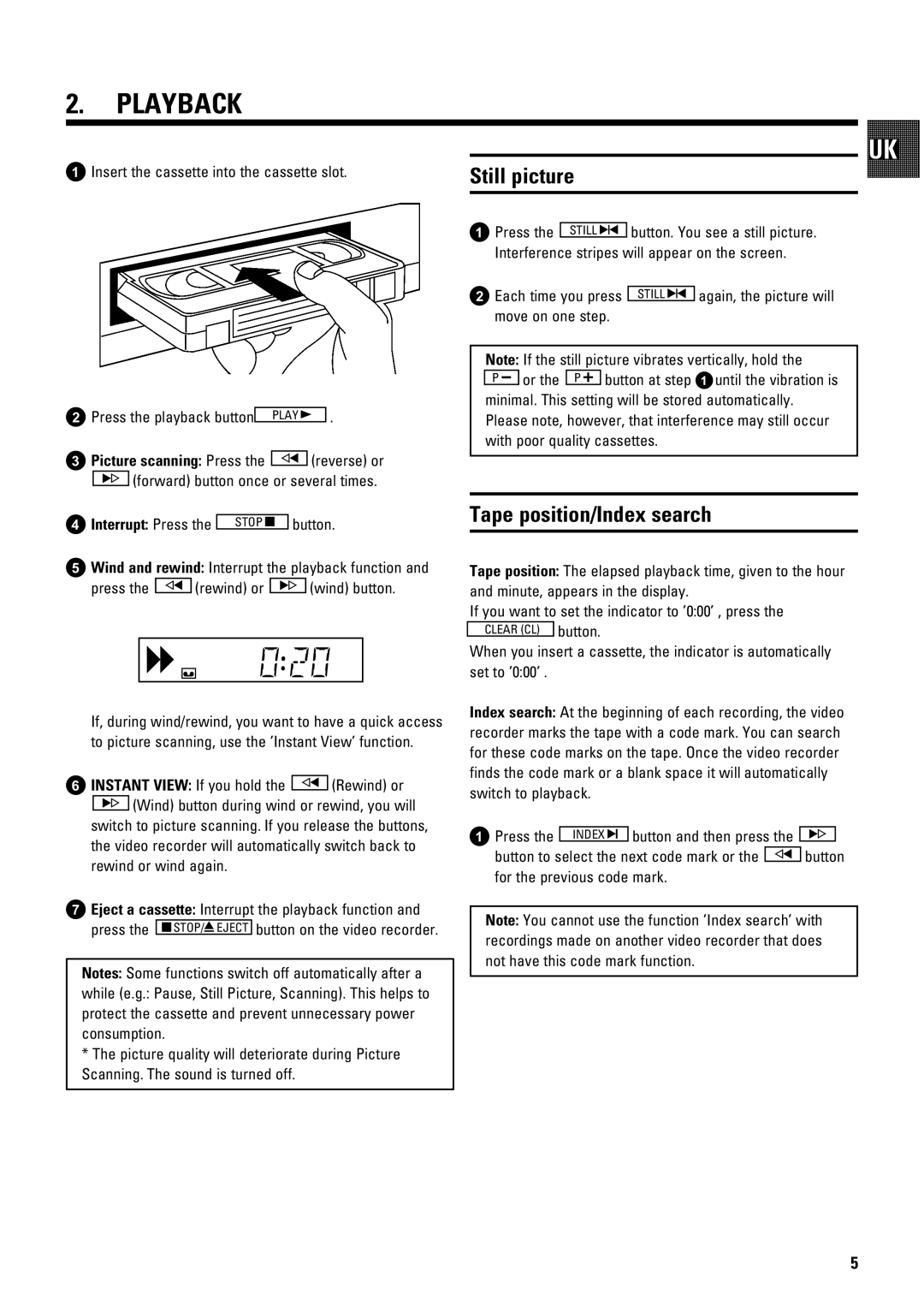 Philips TYPE VR 175 operating instructions 020, GcPpRPSb 