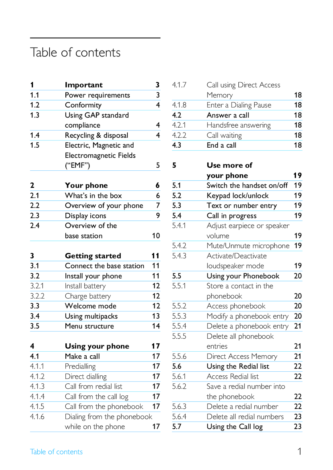 Philips SE255, UCZZ01930AB manual Table of contents 