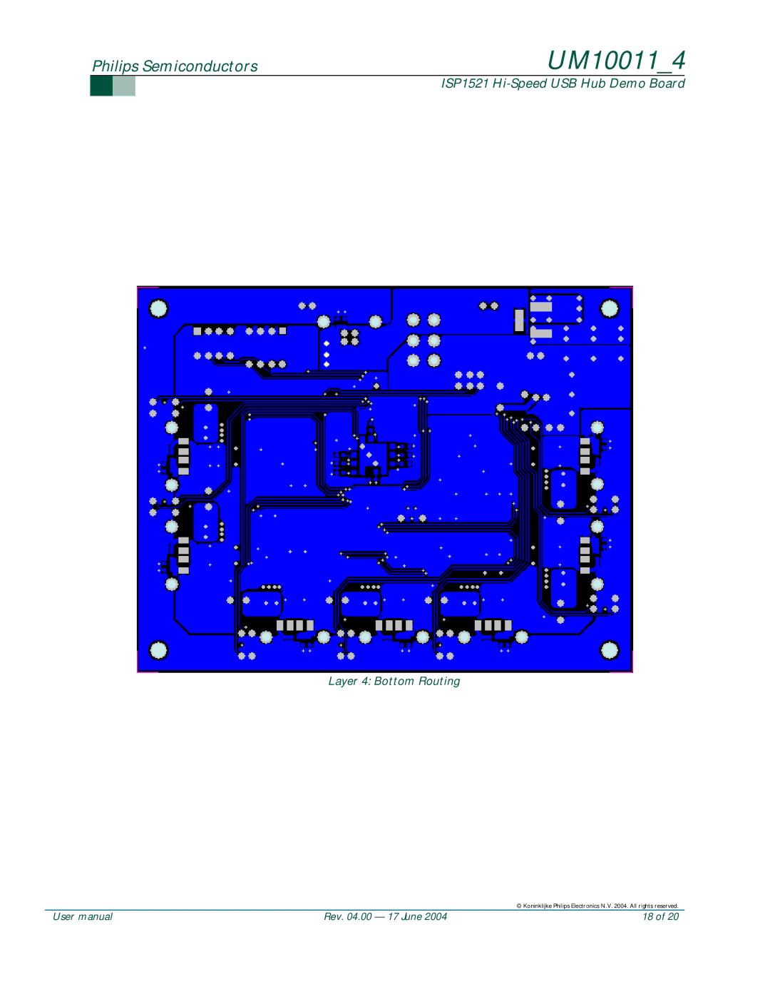 Philips UM10011 user manual Layer 4 Bottom Routing 