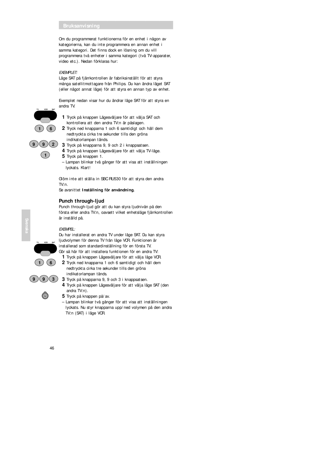 Philips Universal 3 manual Punch through-ljud, Exemplet, Exempel 