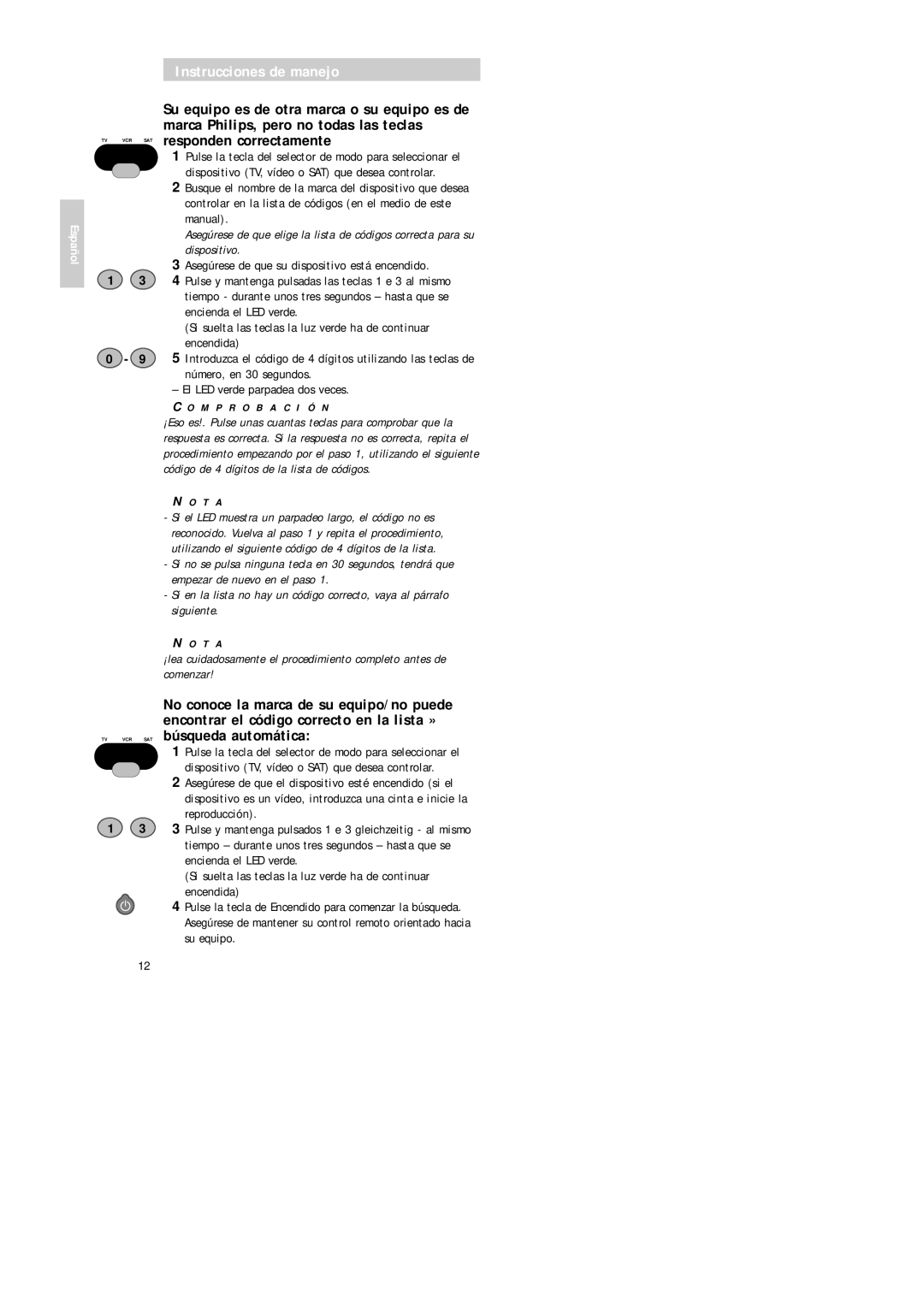 Philips Universal 3 manual Instrucciones de manejo 