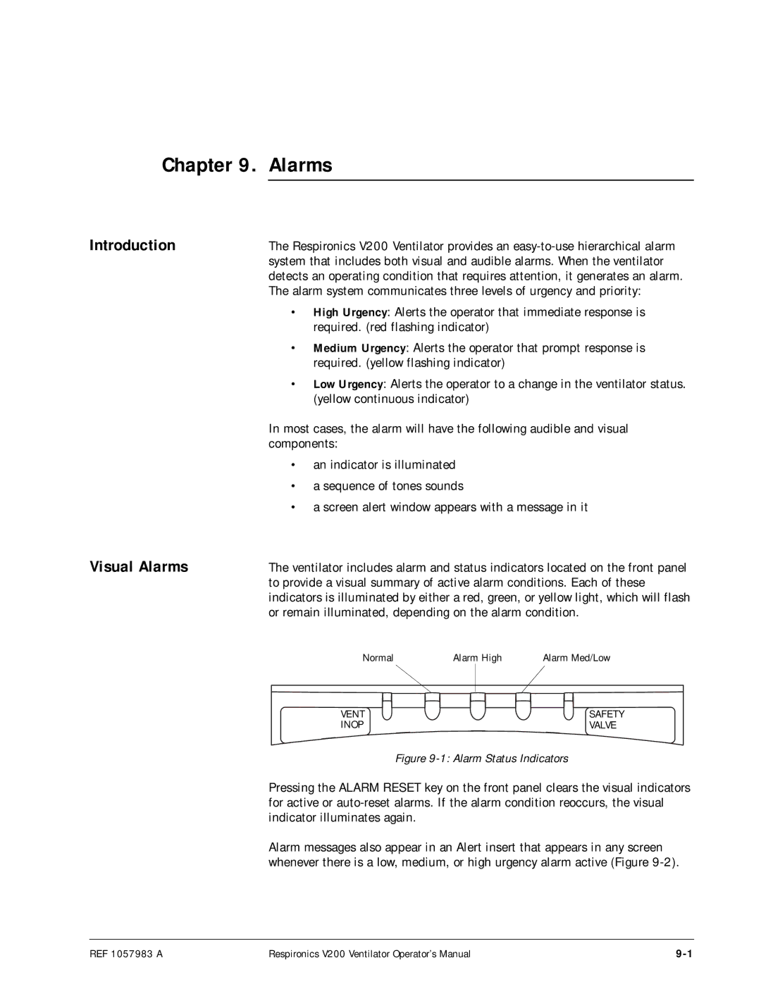 Philips V200 manual Introduction Visual Alarms, Vent, Inop Valve 