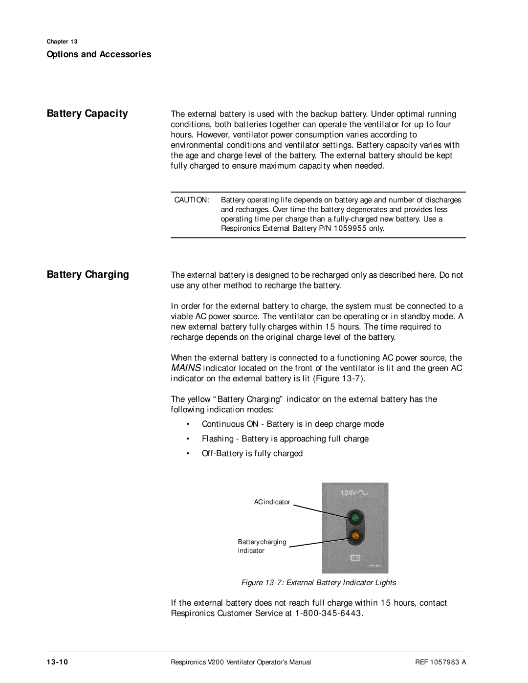 Philips V200 manual Battery Capacity, Battery Charging, 13-10 