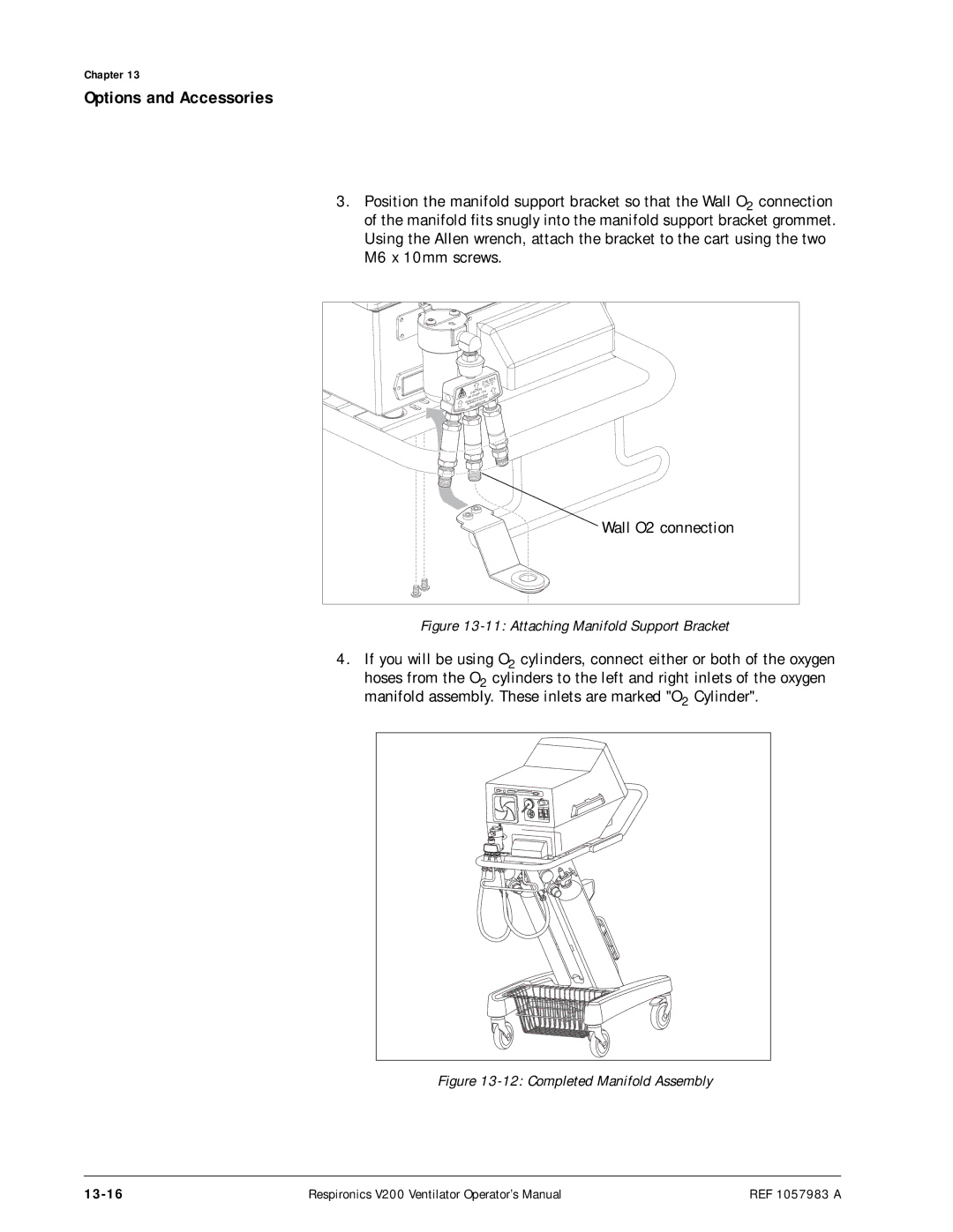 Philips V200 manual 13-16, Attaching Manifold Support Bracket 