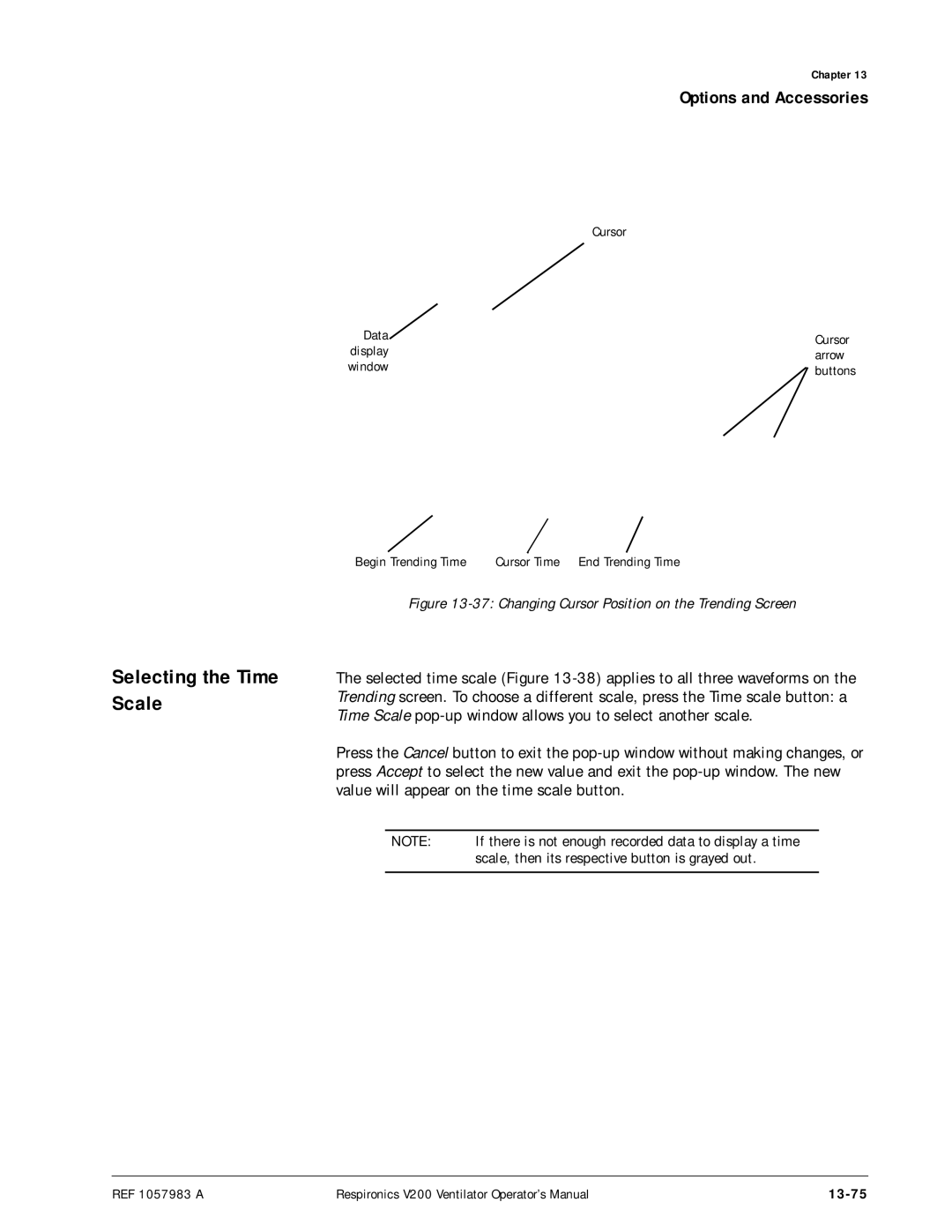 Philips V200 manual Selecting the Time Scale, 13-75 