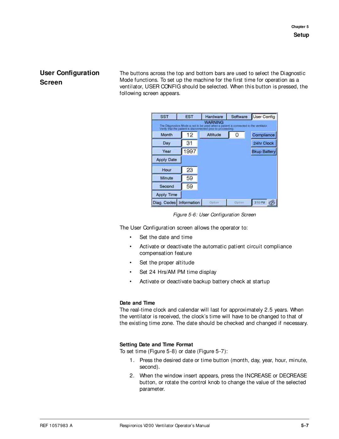 Philips V200 manual Setting Date and Time Format 