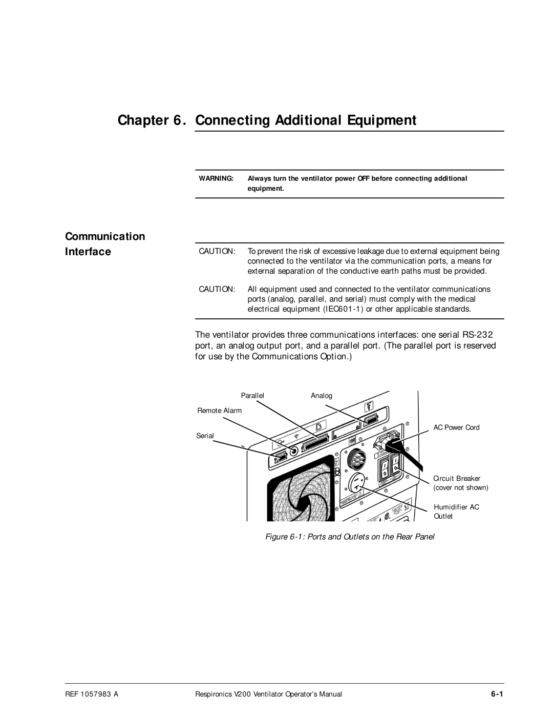 Philips V200 manual Connecting Additional Equipment, Communication Interface 