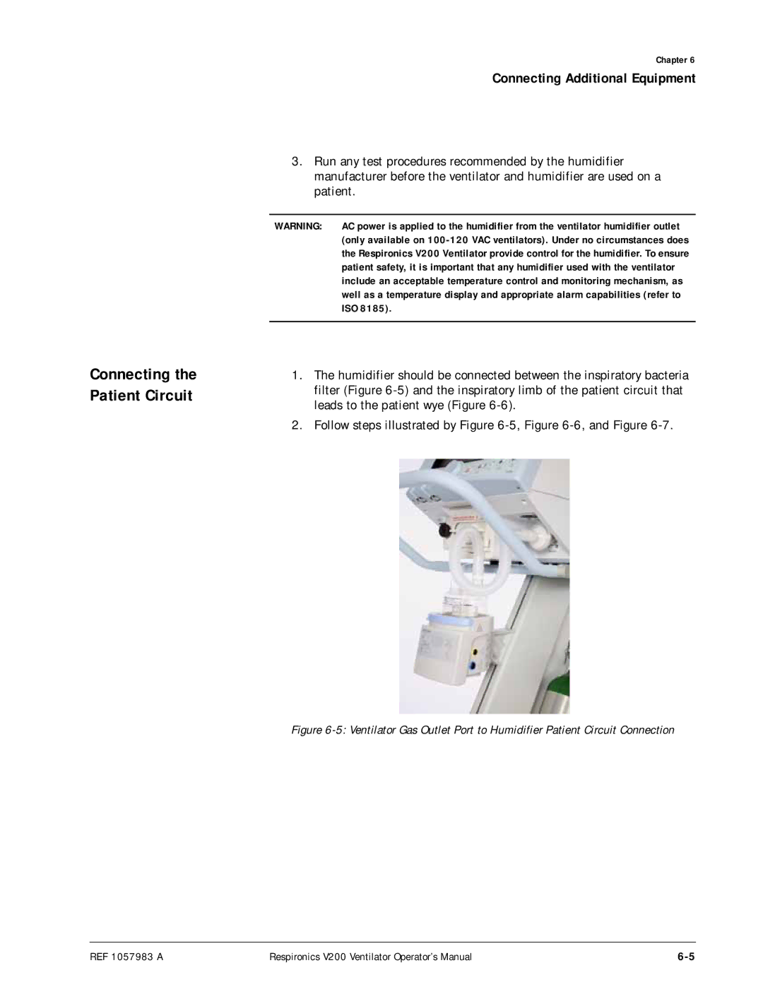 Philips V200 manual Connecting the Patient Circuit, Iso 