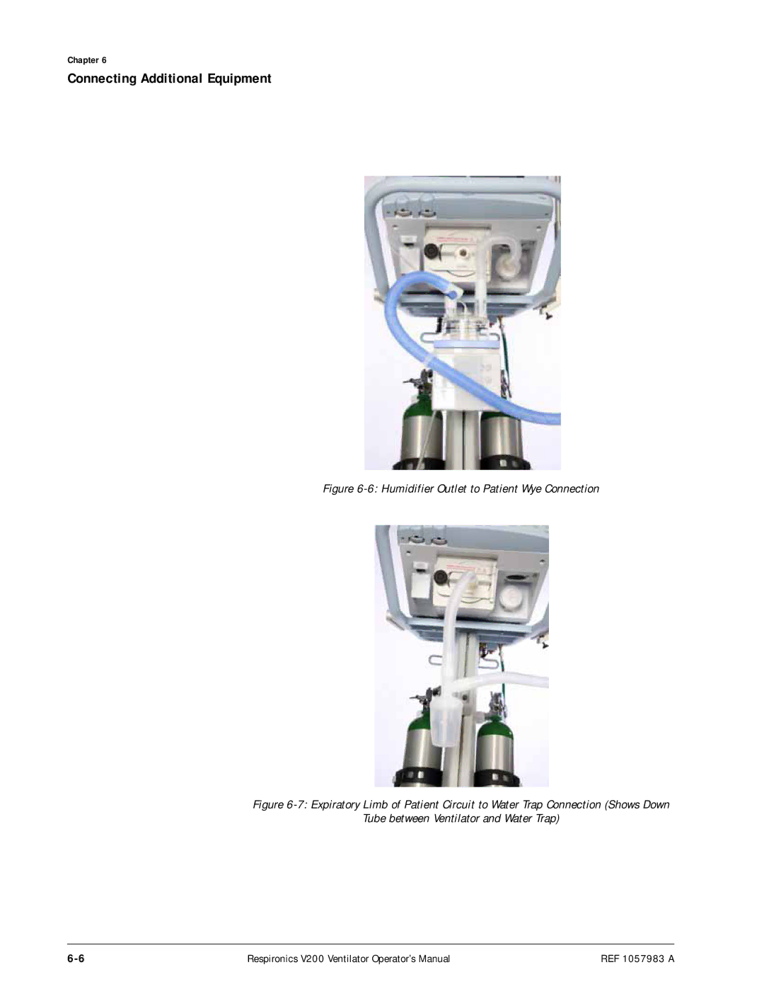 Philips V200 manual Humidifier Outlet to Patient Wye Connection 